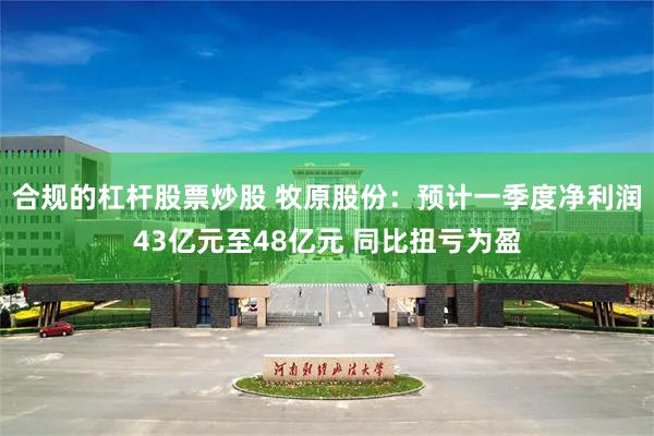 合规的杠杆股票炒股 牧原股份：预计一季度净利润43亿元至48亿元 同比扭亏为盈