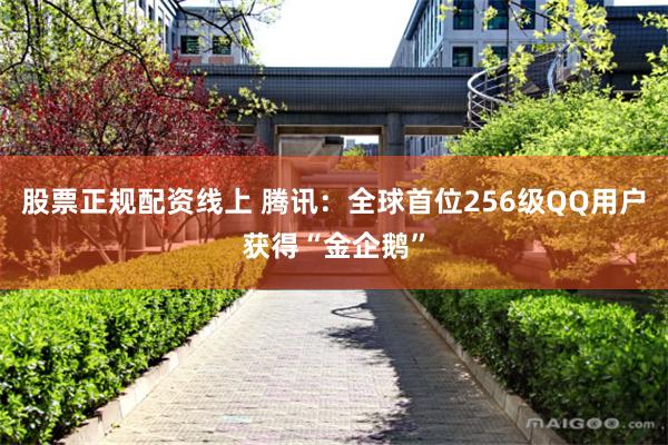 股票正规配资线上 腾讯：全球首位256级QQ用户获得“金企鹅”