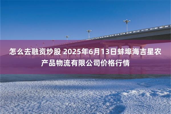 怎么去融资炒股 2025年6月13日蚌埠海吉星农产品物流有限公司价格行情