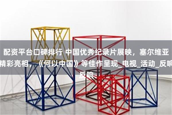 配资平台口碑排行 中国优秀纪录片展映，塞尔维亚精彩亮相，《何以中国》等佳作呈现_电视_活动_反响