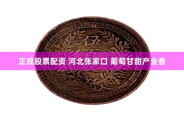 正规股票配资 河北张家口 葡萄甘甜产业香